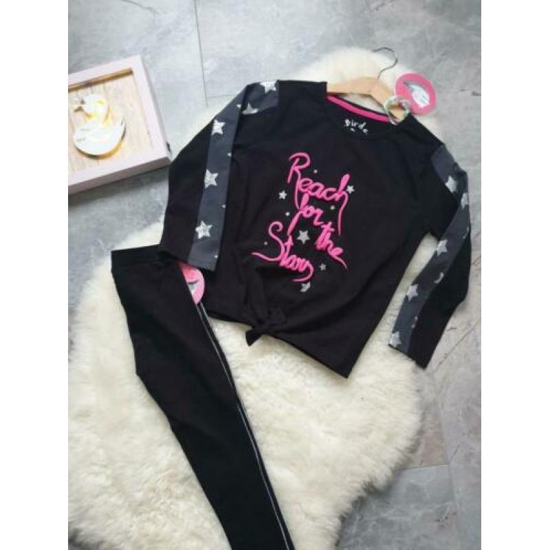 Maat 110 NIEUWE Meisjes Top met Legging setje BIRDS