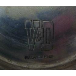 3 Oude Hotelzilver asbakken Inscripie V&D Vroom& Dreesman
