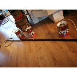Vintage hanglamp 70s design kelken oranje retro chroom meta
