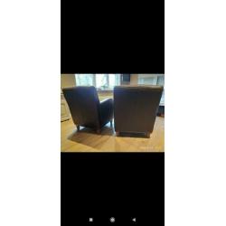 Kalfsleren fauteuils, 2 stuks