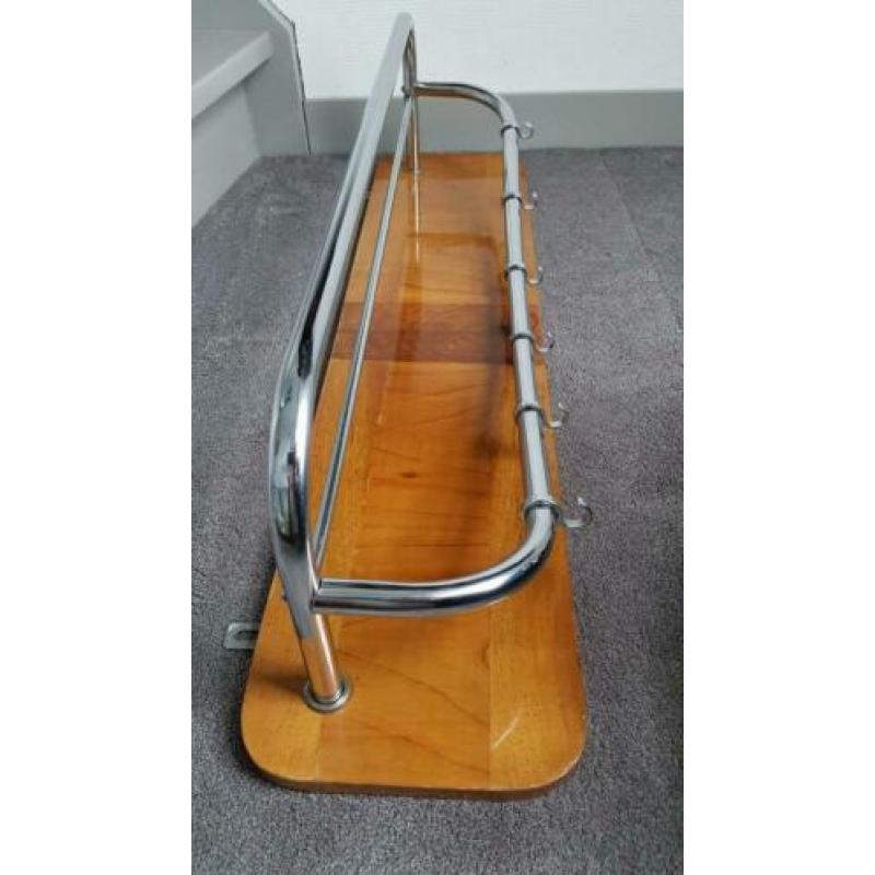 Vintage kapstok gispen stijl chroom hout