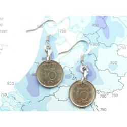 Oorbellen dubbeltje 1970 - 1971 - 1972 - 1973 - 1974 - 1975