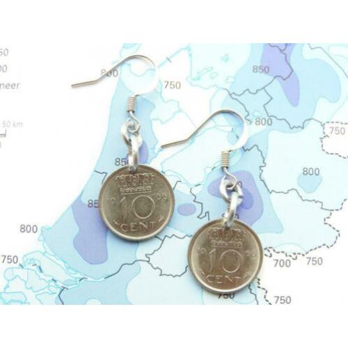 Oorbellen dubbeltje 1970 - 1971 - 1972 - 1973 - 1974 - 1975