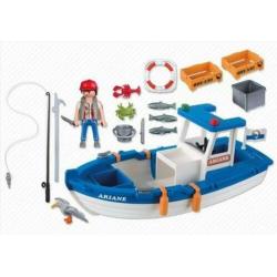 Zgan in doos : PLAYMOBIL vissersboot 5131