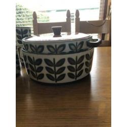 Boch Rambouillet vintage servies , bruin/ groen