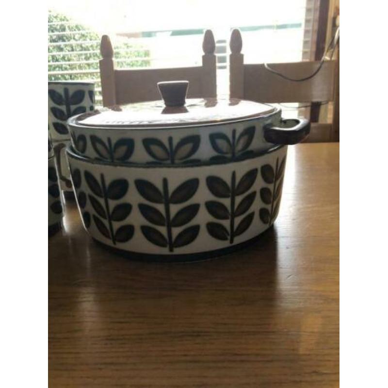 Boch Rambouillet vintage servies , bruin/ groen