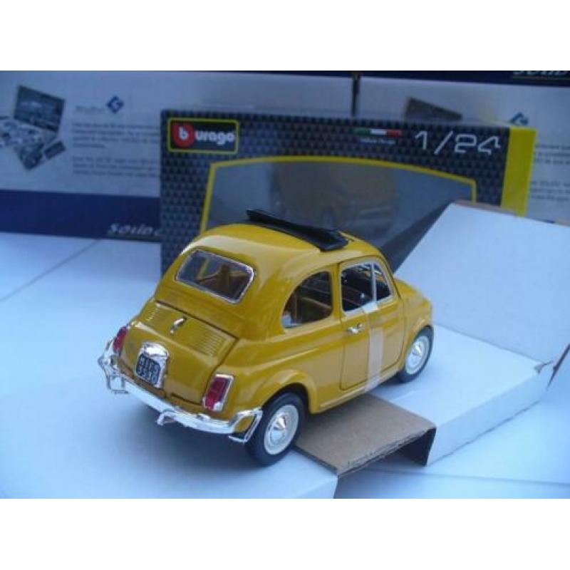 Fiat 500 L Geel Bburago 1/24 OP=OP