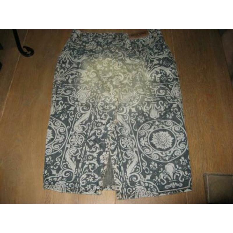 mooie bleached spijkerrok met print, Moschino jeans, mt 36