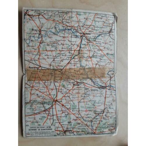 Franse dubbele landkaart veldpostkaart wo1 ww1