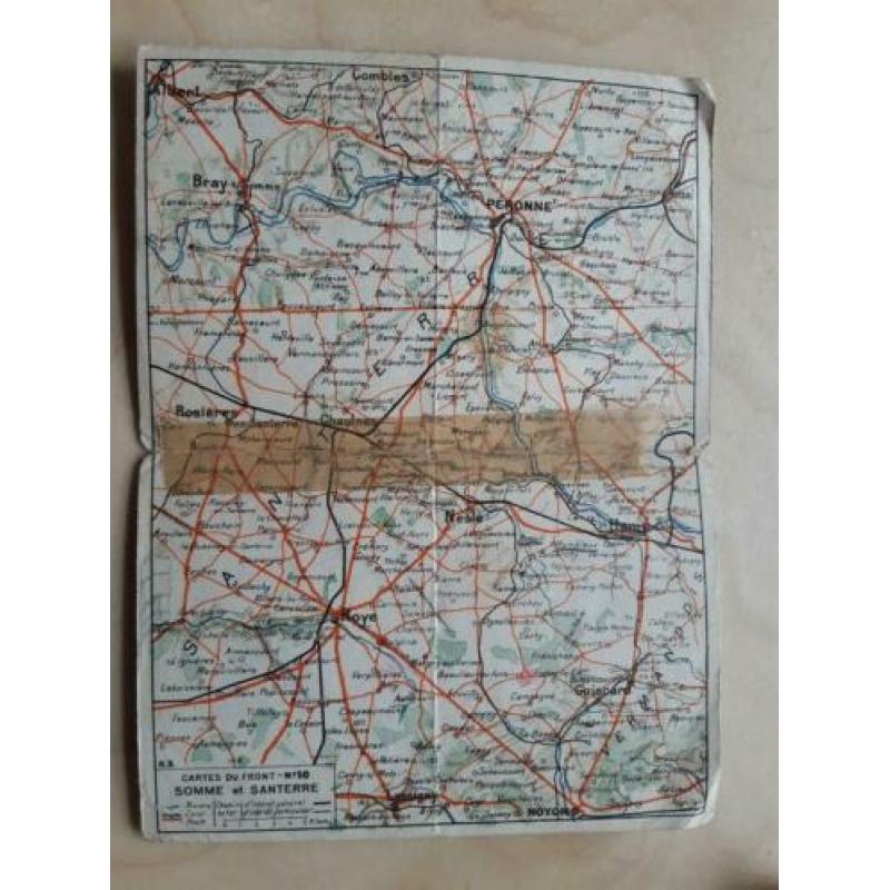 Franse dubbele landkaart veldpostkaart wo1 ww1