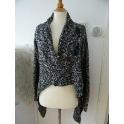 OBJECT Dames Vest Zwart / Wit Maat M