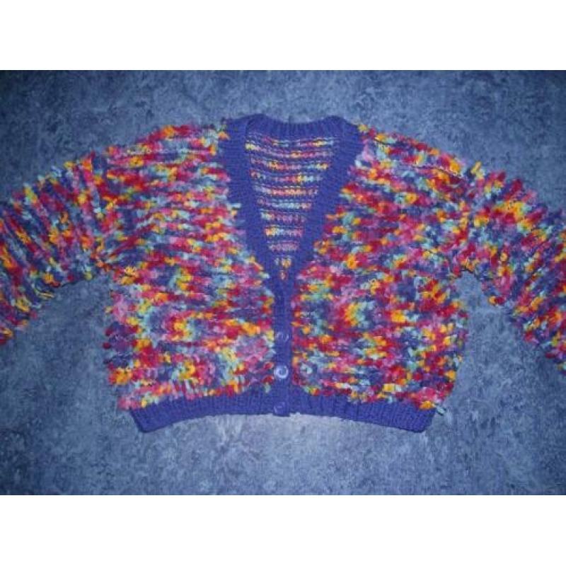 Te koop 100% wol blauw + veel kleuren vest, handmade: M