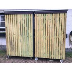 Verrijdbare tuinkasten voor haardhout
