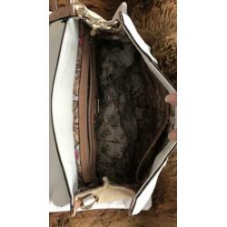 Guess tas origineel wit creme bruin beige handtas