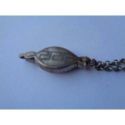 Zeeuwse ketting met breidoppen/zilver