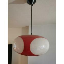 Retro hanglamp rood colani space age en bruin