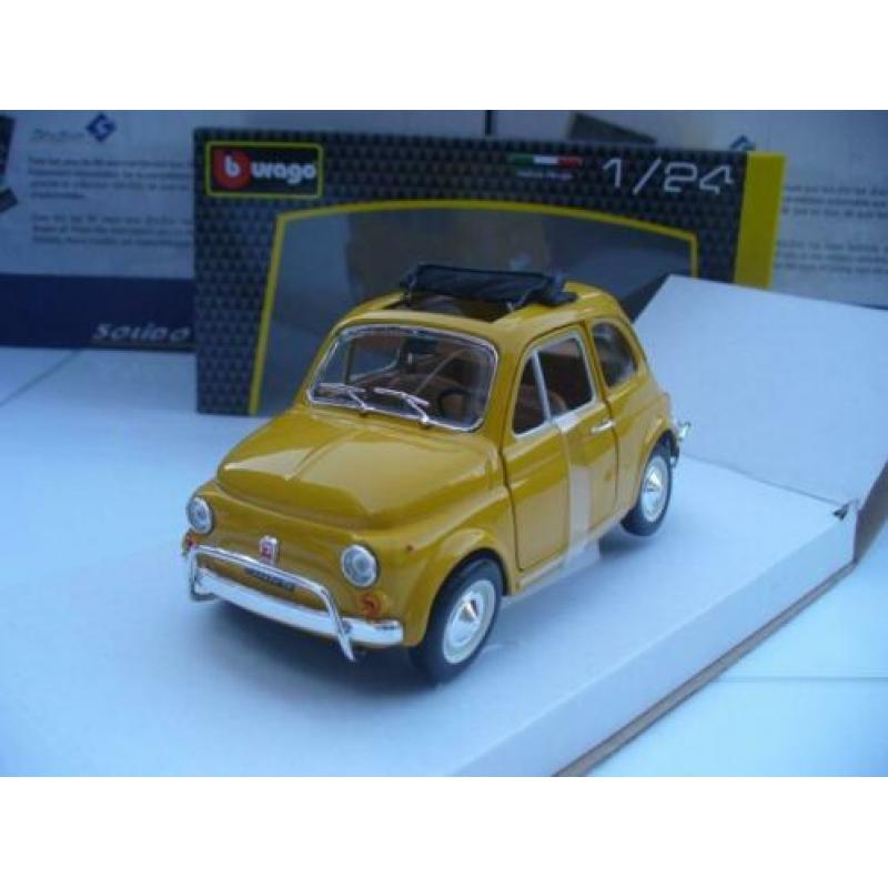 Fiat 500 L Geel Bburago 1/24 OP=OP
