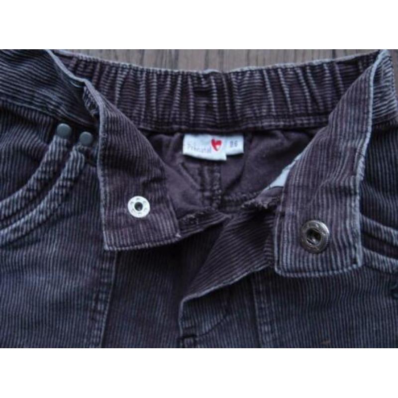 Stoere jongens Prénatal rib broek druk knoop maat 86