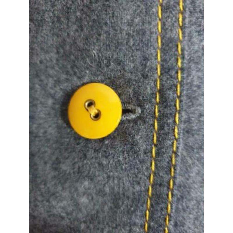 Vintage jas/jurk 38 grijs en geel
