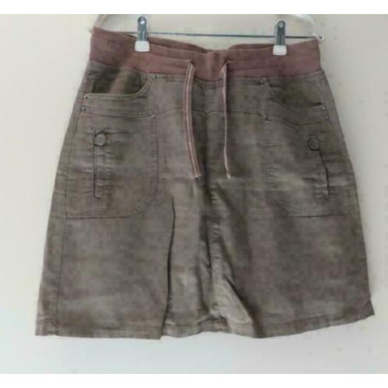 Vero Moda minirok 2 stuks wit en bruin maat 36