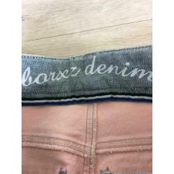 BOR'Z bermuda jeans broek NIEUW zacht roze mt 122 / 128 D5