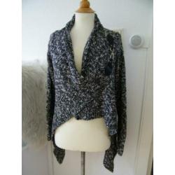 OBJECT Dames Vest Zwart / Wit Maat M