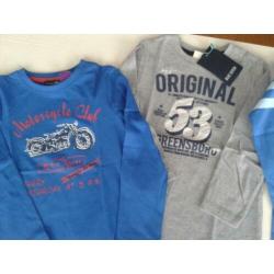 NIEUW 4 longsleeves 110 - 116 Blue Seven jongen pakket shirt