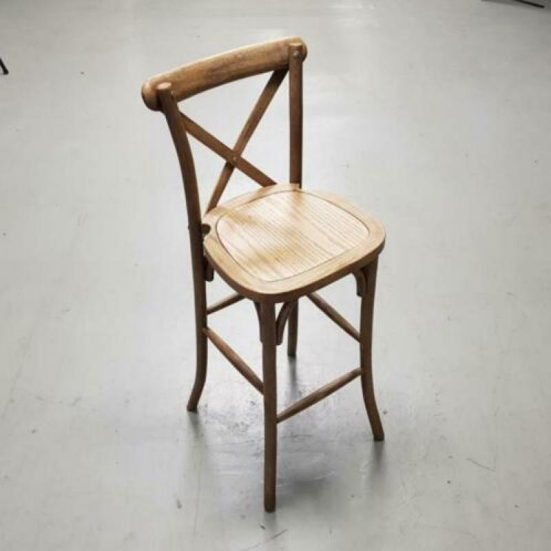 75x Houten barstoelen, horeca barstoel hout vintage. 232
