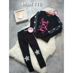 Maat 110 NIEUWE Meisjes Top met Legging setje BIRDS