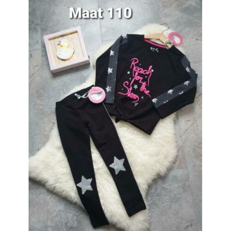 Maat 110 NIEUWE Meisjes Top met Legging setje BIRDS