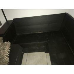 Steigerhout eethoek-set (hoekbank met tafel)