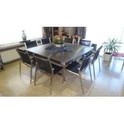 exclusieve design tafel vierkant Valeur Val-eur inox rvs