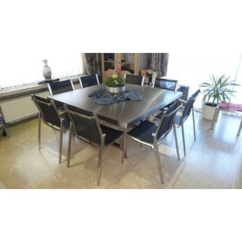 exclusieve design tafel vierkant Valeur Val-eur inox rvs