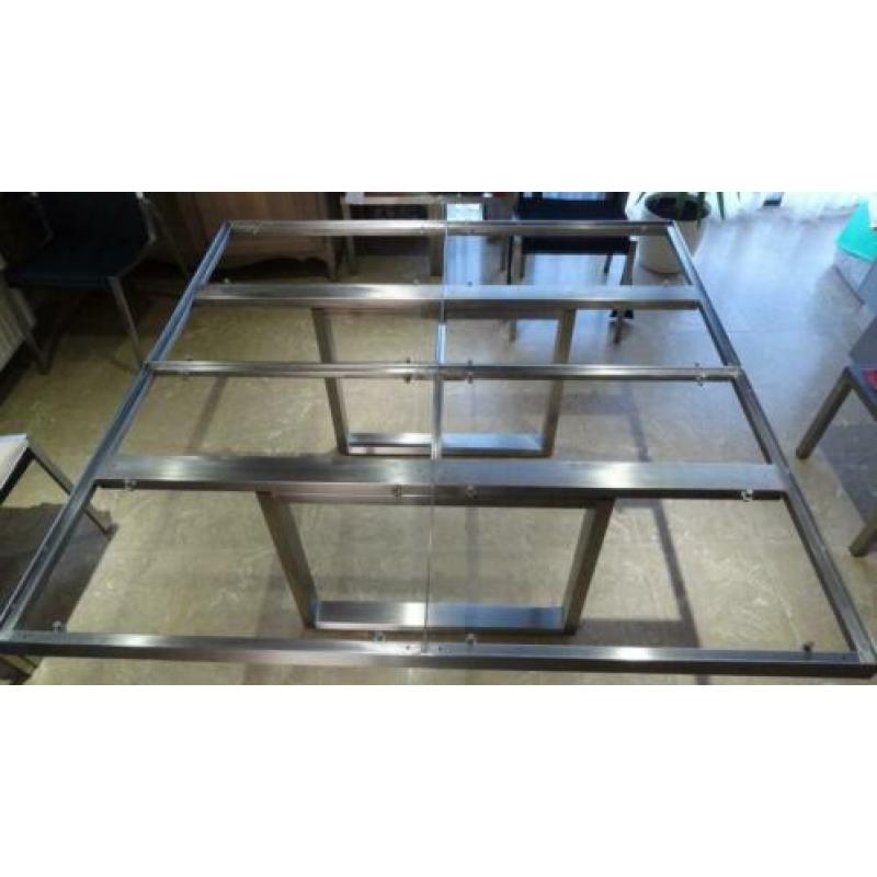 exclusieve design tafel vierkant Valeur Val-eur inox rvs