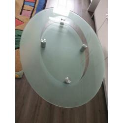 Glazen Salontafel, Ovaal met twee niveaus