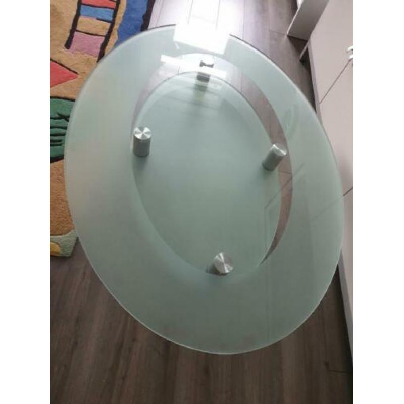 Glazen Salontafel, Ovaal met twee niveaus