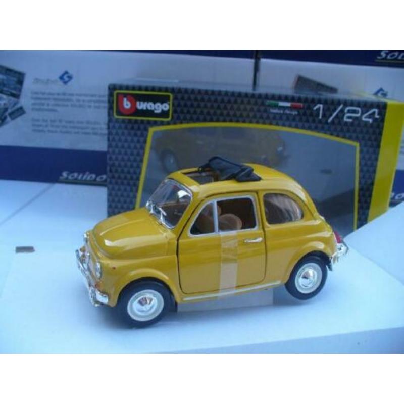 Fiat 500 L Geel Bburago 1/24 OP=OP