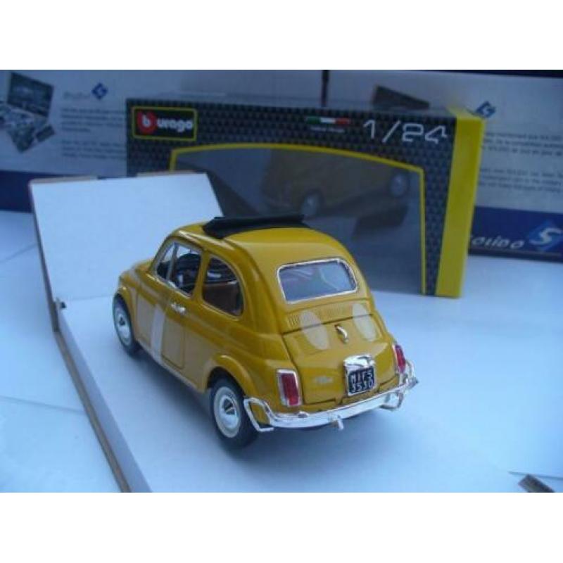 Fiat 500 L Geel Bburago 1/24 OP=OP
