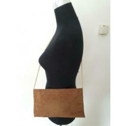 Tas6 - ZGAN bruine suedeachtige vintage tas (1)