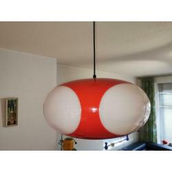 Retro hanglamp rood colani space age en bruin