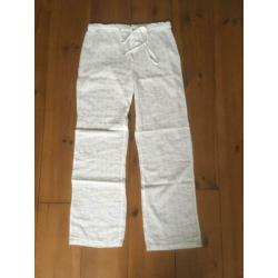 Massimo Dutti witte broderie broek, maat M
