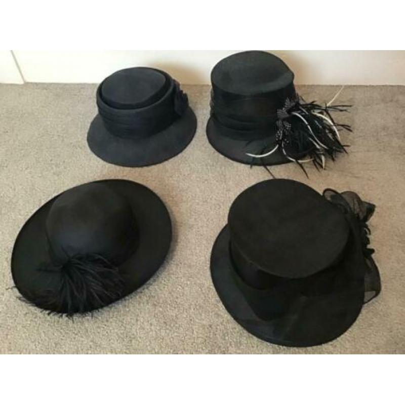 Zwarte hoed ,Dameshoed, Hoeden,Hoedje.
