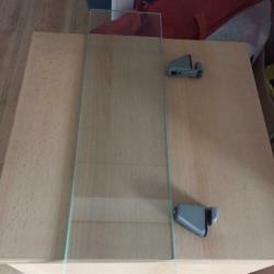 Planchet 60x15 cm glas incl planchethouders, gehard glas