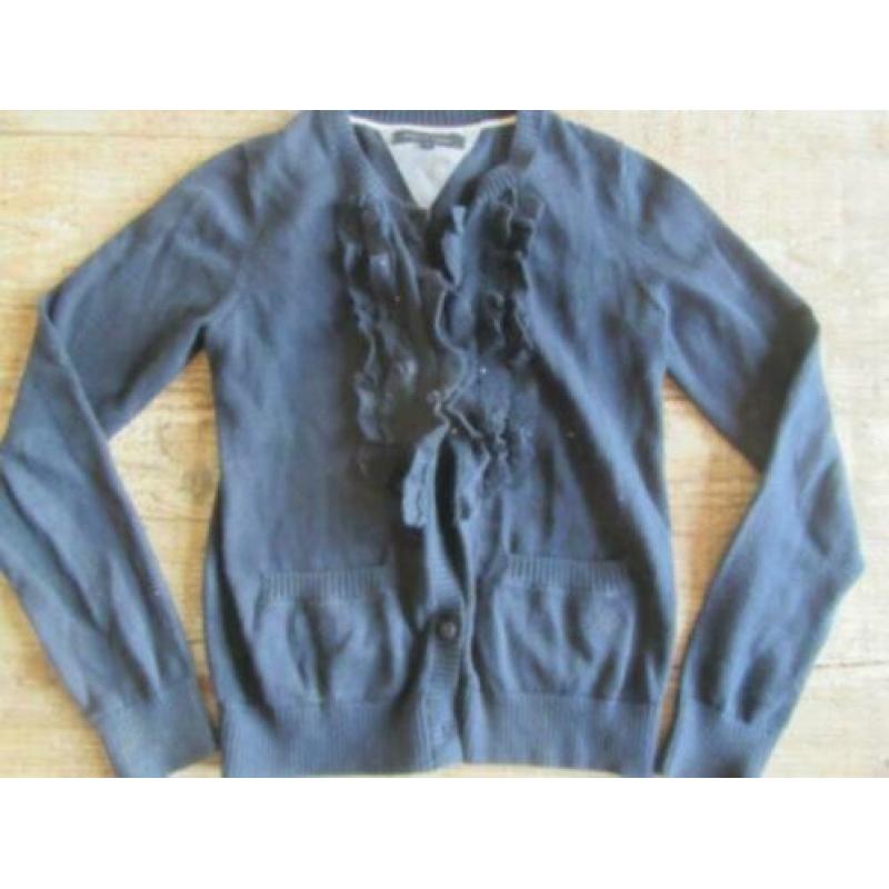 Roze en blauw hoodie vest van Tommy Hilfiger maat 140
