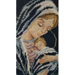 geborduurd schilderij maria en jezus