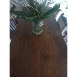 6 persoons eikenhouten tafel