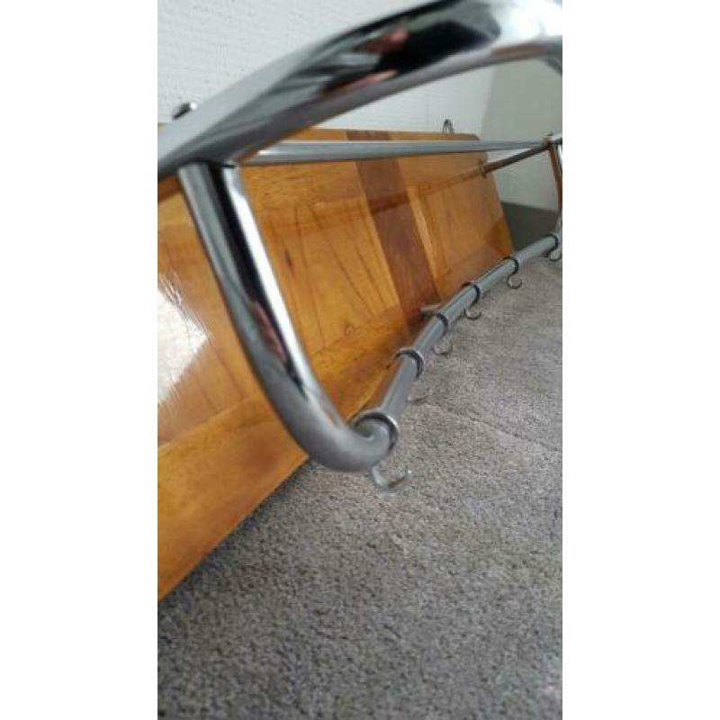Vintage kapstok gispen stijl chroom hout