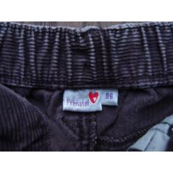Stoere jongens Prénatal rib broek druk knoop maat 86
