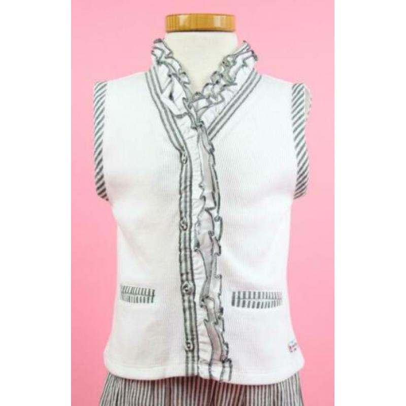 *NIEUW* Dottjes set met top en short wit grijs maat 110/116