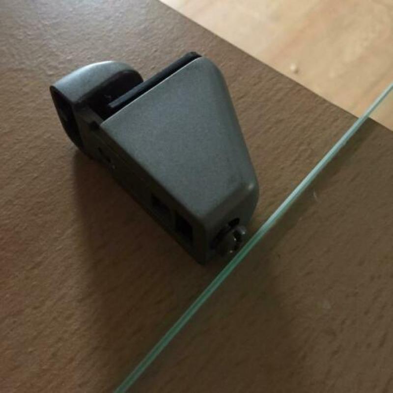 Planchet 60x15 cm glas incl planchethouders, gehard glas